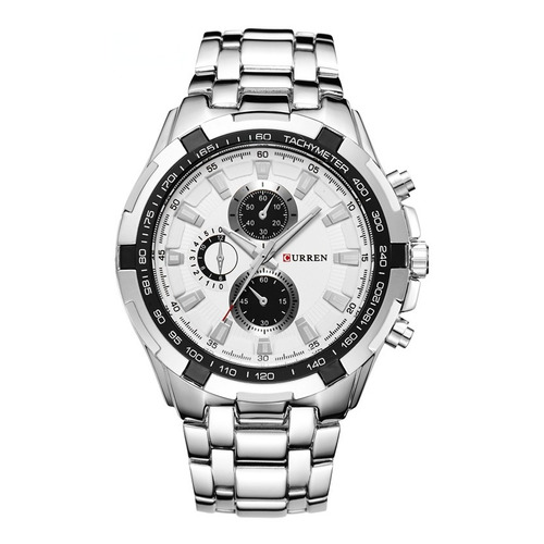 Reloj De Cuarzo Para Hombre Curren Modelo 8023 Silver White Color del bisel Blanco