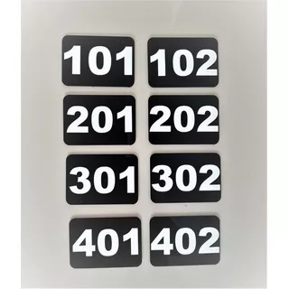 Kit 8 Placas Em Acrílico Numeração Identificação Apartamento