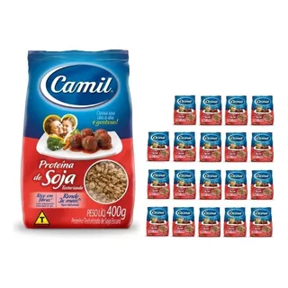 Proteína De Soja Texturizada Carne Camil 400g Kit Com 20 Un