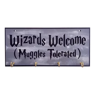 Cuelga Llaves Harry Potter Wizards Welcome Porta Madera