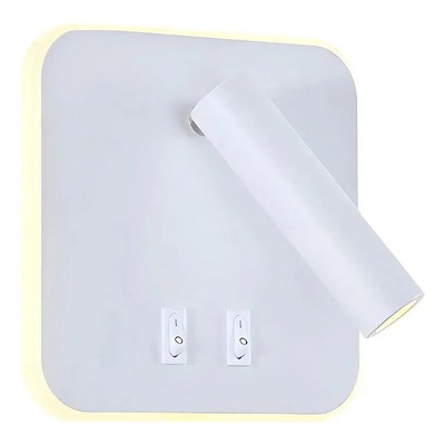 Paxk X 2 Aplique Cabecera Con Tecla Cuadrado Focus Blanco Ld Blanco