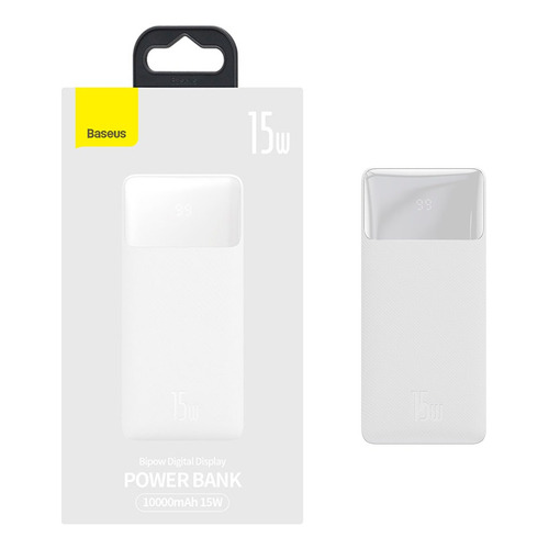 Cargador Baseus 15w Usb / Tipo-c / Lightning Portátil Con Cable Carga Rápida Blanco