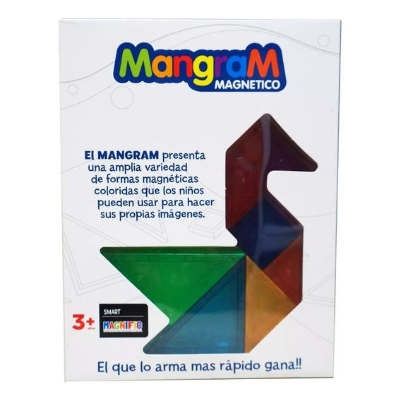 Juego De Mesa Mangram Magnific Piezas Magneticas Cartas