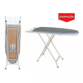 Mesa Tabua De Passar Roupa Extra Forte + Porta Ferro  