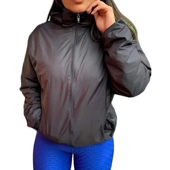 Chaqueta Corta Viento Mujer Con Malla Ultra Liviana Impermeable