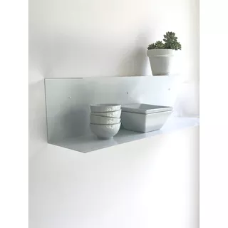 Estante Flotante Chapa Flat 80cm, Cocina O Baño 2 Nivel.