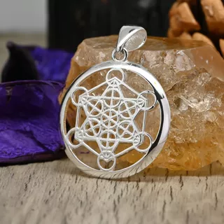 Colgante Metatron En Plata Fina Geometría Sagrada