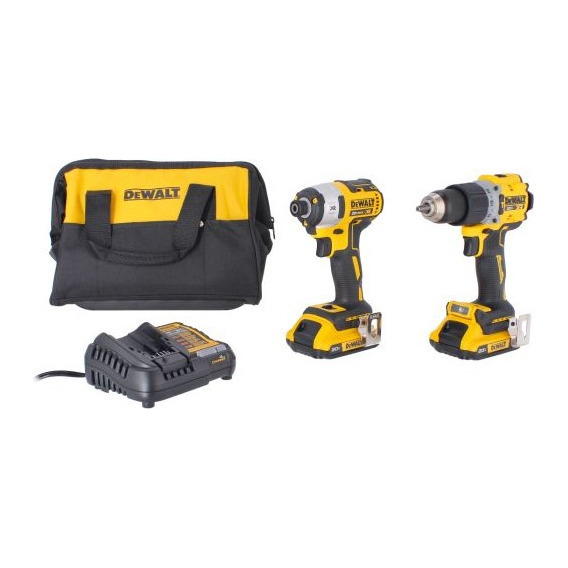 Kit De Taladro Percutor Atornillador 1/2  Dck2490d2 Dewalt Color Amarillo 20V