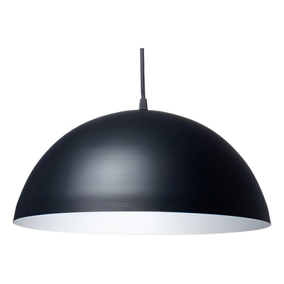 Lampara Colgante Media Esfera 30cm Negro Apto Led Fz Negro/blanco