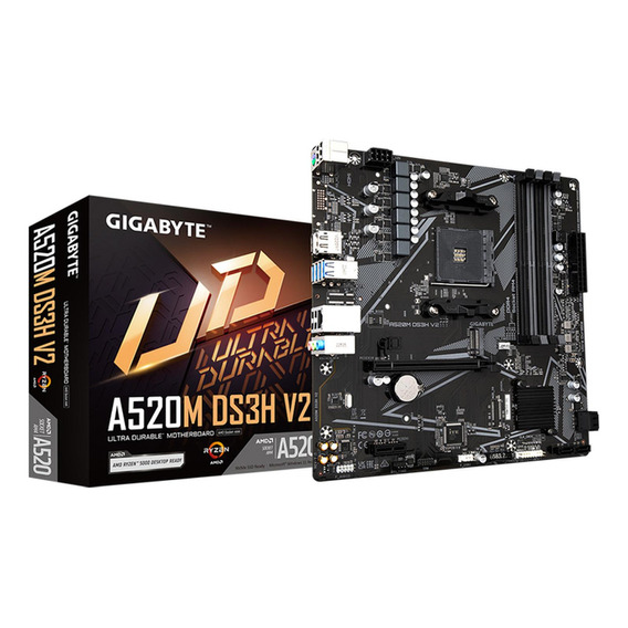 Tarjeta Madre Gigabyte A520m Ds3h V2 Amd Am4 Ddr4 Micro Atx Color Negro