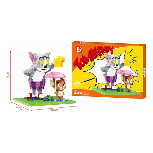 Bloques Armables Tom Y Jerry Con Sombrilla- 2908 Pcs