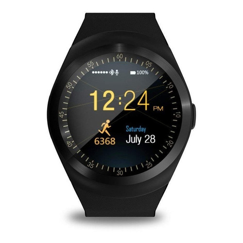 Smartwatch Reloj Inteligente Y1 Deportivo Control Musica Color de la malla Negro