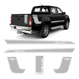 Faixa Toyota Hilux Trd Sport Adesivo Cinza Lateral/caçamba