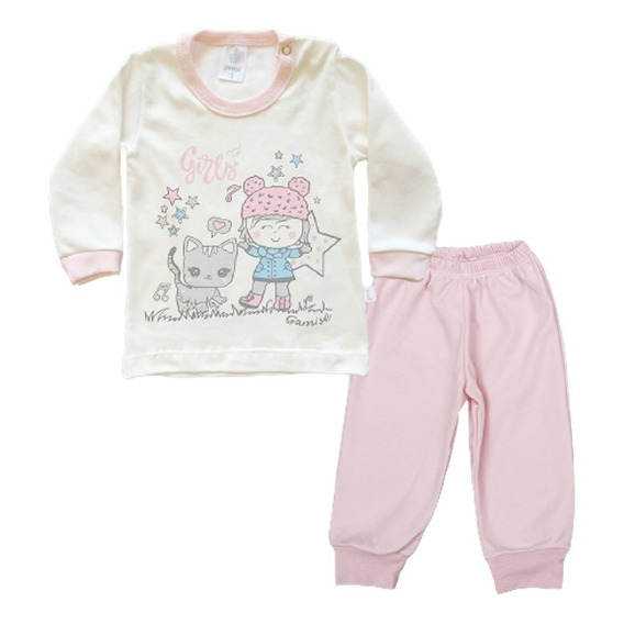 Pijama De Bebe Gamise Manga Larga Algodon Invierno Fantasia 