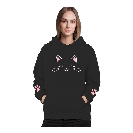 Poleron Gatito Gato Lindo Regalon Kawai Moda Mujer