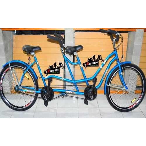 Bicicleta urbana Bruzzoni Tándem R26 freno v-brakes color azul  