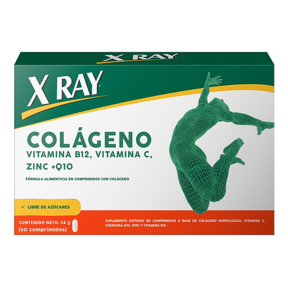 X Ray Colágeno Vitamina B12 Vitamina C Zinc Q10 60 Compr