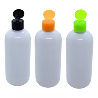 Envase Botella 300cc Pvc Con Tapa Flip Top Colores Pack X10u