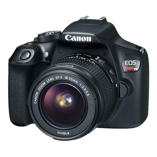  Canon EOS Rebel T6 18-55mm IS II Kit DSLR color  negro