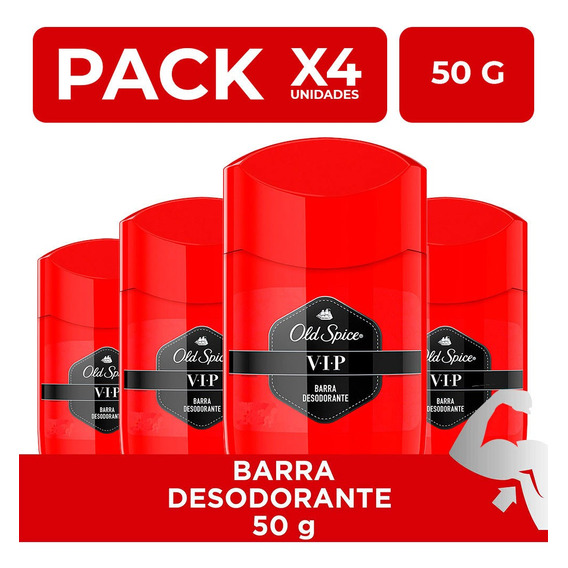 Packx4 Desodorante En Barra Old Spice Vip 50g