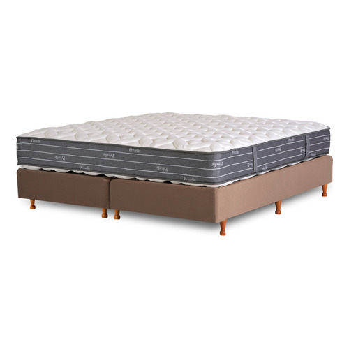 Sommier La Cardeuse Privelle Queen de 190cmx150cm  marrón con base dividida