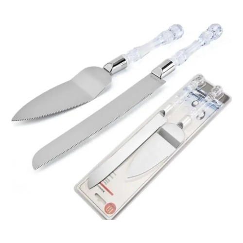 Kit Chef Torta Reposteria Pastel Cuchillo Y Espatula Acero Color Plateado