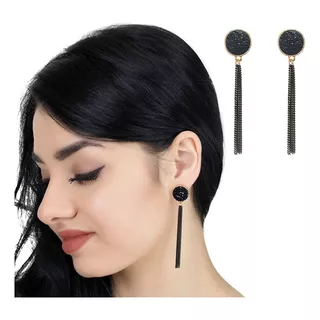 Aretes Mujer Pendientes Largos Elegantes Joyeria De Moda