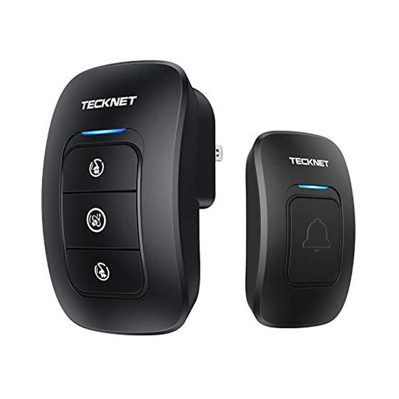 Tecknet Wa658 Timbre Para Puerta Digital E Inalámbrico Negro Color Black