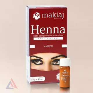 Henna Makiaj Desing De Sobrancelhas Profissional 1,5g 10ml Cor Marrom