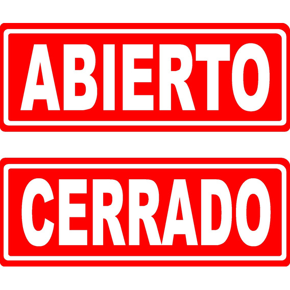 Cartel. Abierto-cerrado. Doble Faz. Pronto  P/colgar 