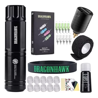 Kit Tattoo Para Tatuar Maquina Dragonhawk Atom M6 + Insumos