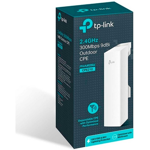 Access Point Exterior Tp-link Pharos Cpe210 300mbps 9dbi Color Blanco