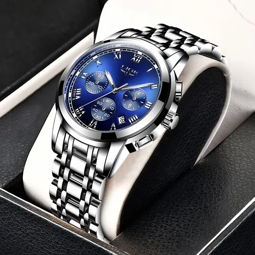 Reloj Lige - Reloj Deportivo Impermeable Para Hombre Color Azul