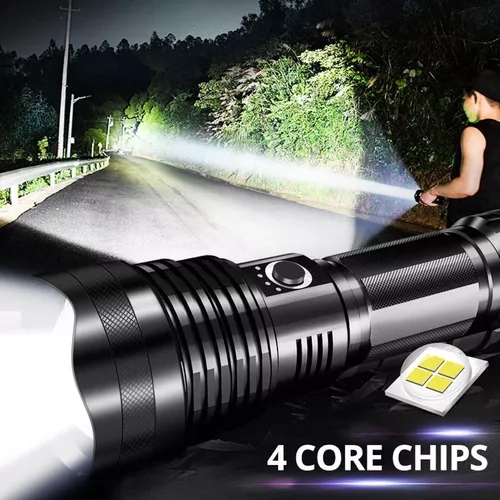 Linterna con zoom Xhp50 de alta potencia de 900000 lúmenes, luz LED de  antorcha recargable