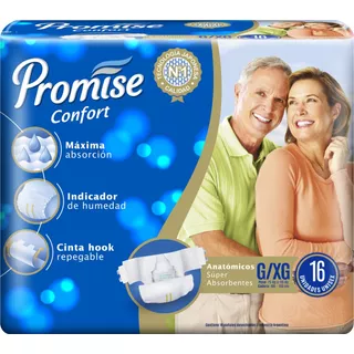 Pañales Adultos Promise Confort Talle G/xg X 16 Un Talle Grande/extra Grande