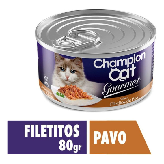 Champion Cat Filetitos Pavo Lata Gourmet 80gr X24 Und | Mdr