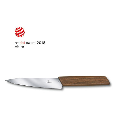 Victorinox Cuchillo De Cocina, Mango Madera De Nogal, 15 Cm Color Nuez