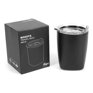 Jarro Térmico Tahg Bogotá Con Tapa Transparente 350ml Unisex Color Negro Liso