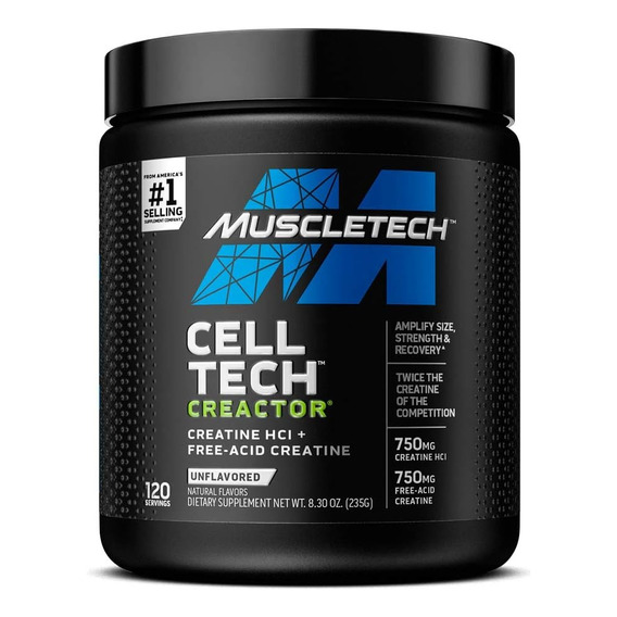 Creatina Hcl Creactor 120 Servicios Muscletech 264g Creatine