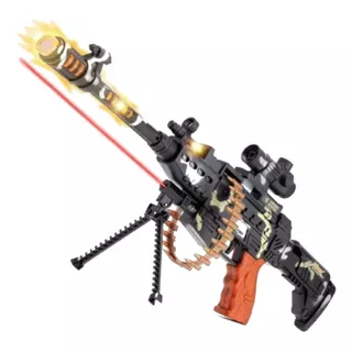 Arma Brinquedo Militar Laser Fuzil Luz E Son Top Não Nerf 