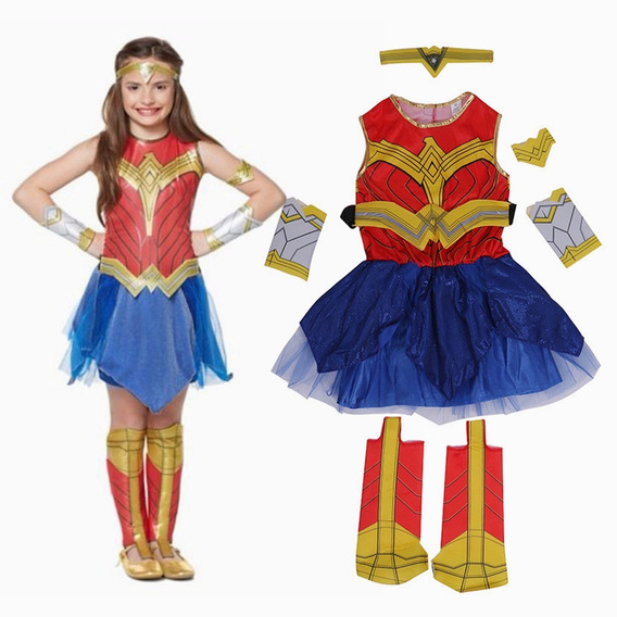 Disfraz De Cosplay Wonder Woman Vestido De Movie Para Niños