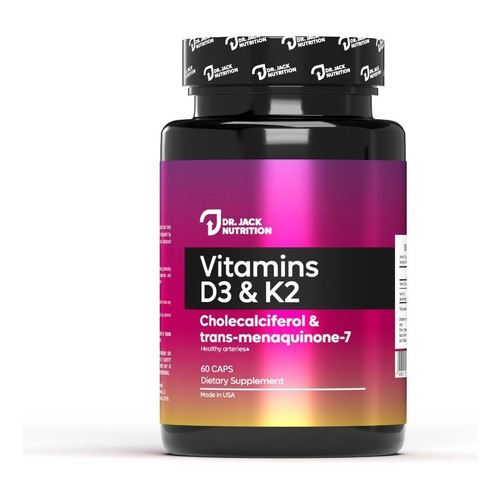 Vitaminas D3 + K2 - 5000 Iu (d3) + 80 Mcg (k2) - 60 Capsulas | Dr Jack Nutrition