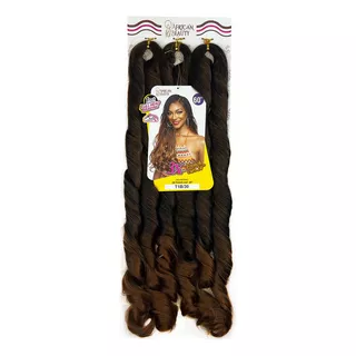 Kit 2 Cabelo Jumbo Boho French Curl Gypsy Braid 60cm African Cor Ombre Marrom