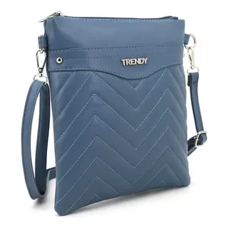 Cartera Bandolera Morral Trendy Urbana  Premium Color Celeste 3 Diseño De La Tela Lisa