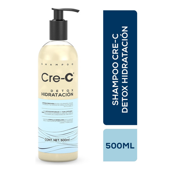 Shampoo anticaída Cre-c detox Hidratacion 500 Ml