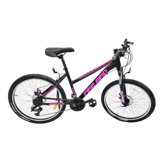 Bicicleta Fire Bird Rodado 24 Modelo Honey Color Negro/Rosa