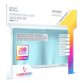 Gamegenic: Prime Standard Card Game Sleeve Value Pack 200 Un