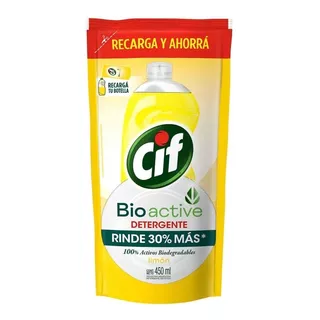 Detergente Cif Bioactive Limon Doypack X 450 Ml