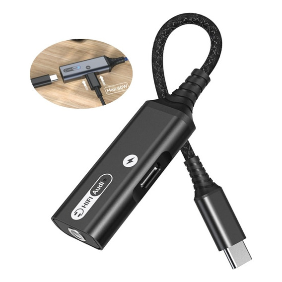 Adaptador Usb Tipo C A Audífonos Jack 3.5mm Para Samsung Dac