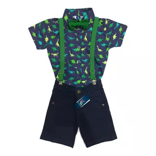 Kit Dinossauro Conjuntos Roupa Infantil Bebe Estilo Verão